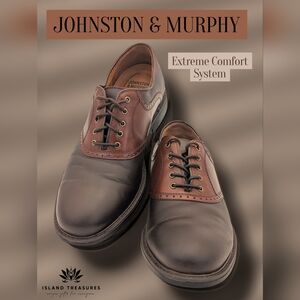 Johnston & Murphy Men's Size 9.5M Waterproof XC4® Oxford Shoe Two-Tone Leather